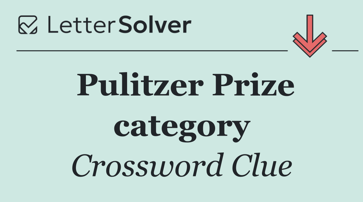 Pulitzer Prize category