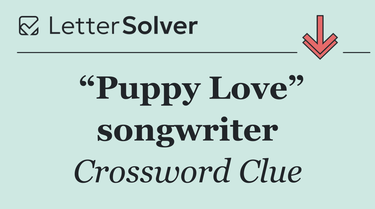 “Puppy Love” songwriter