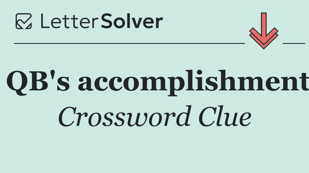 QB's accomplishment