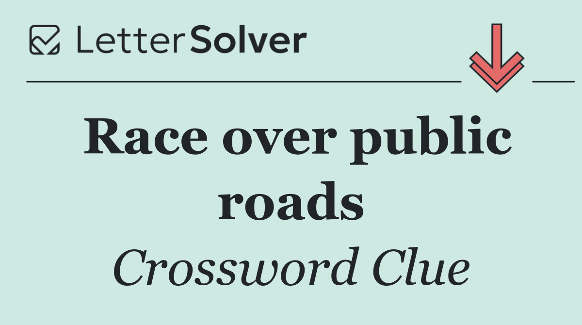 Race over public roads
