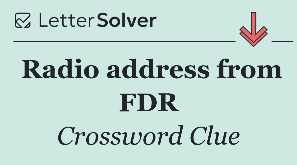 Radio address from FDR