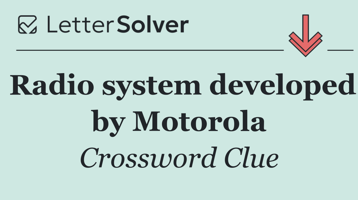 Radio system developed by Motorola