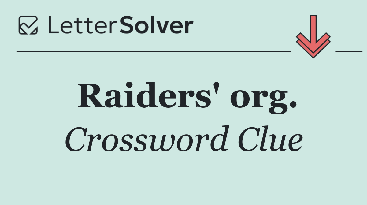 Raiders' org.