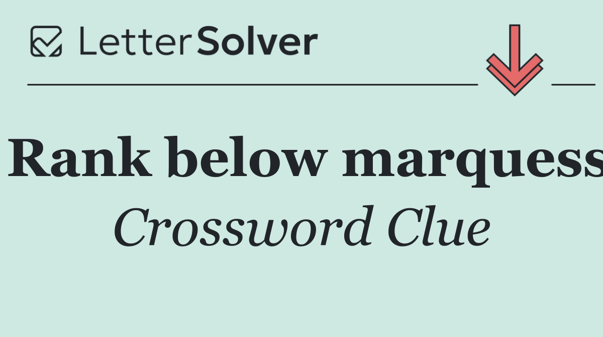 Rank below marquess