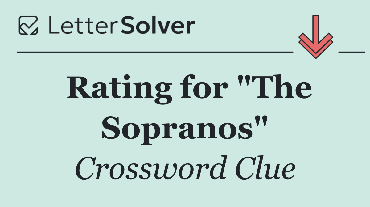 Rating for "The Sopranos"