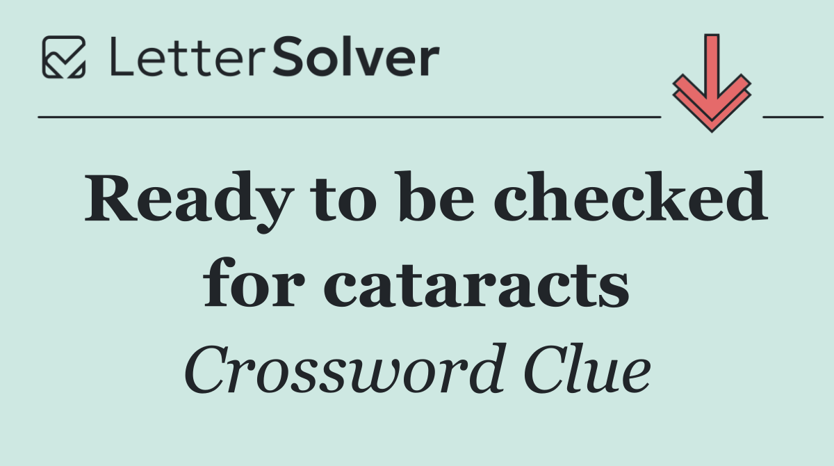 Ready to be checked for cataracts
