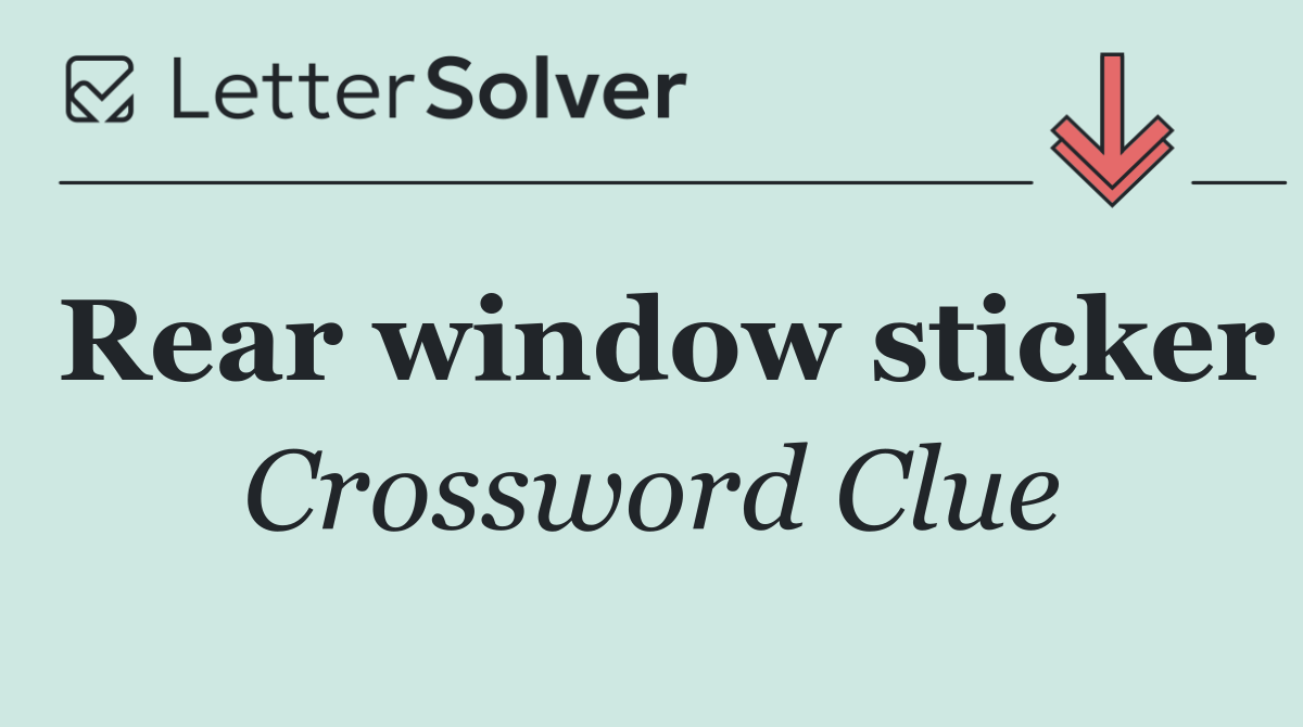 Rear window sticker