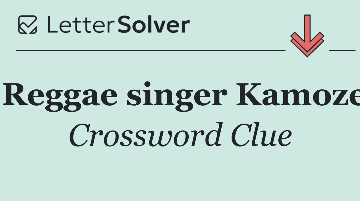 Reggae singer Kamoze