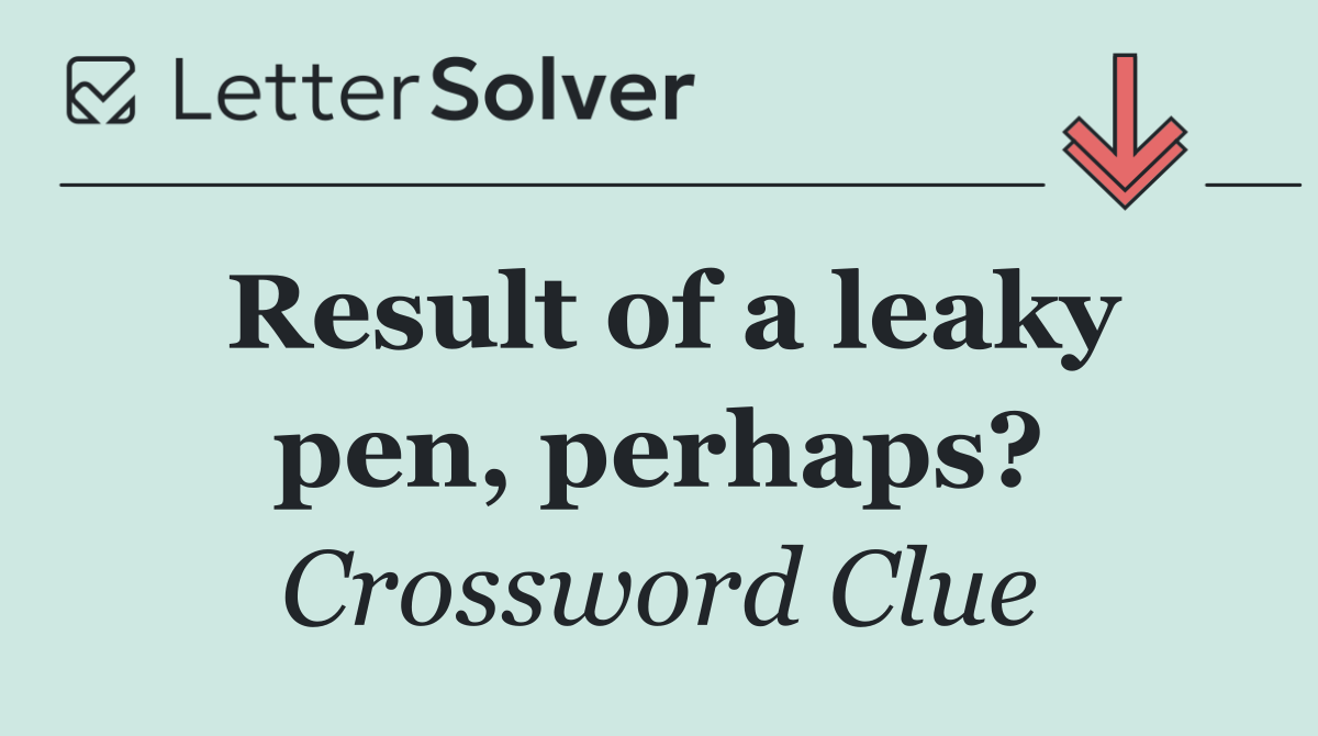 Result of a leaky pen, perhaps?