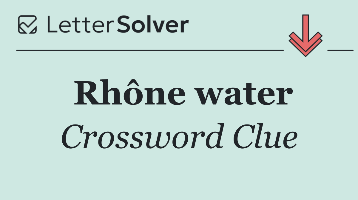Rhône water