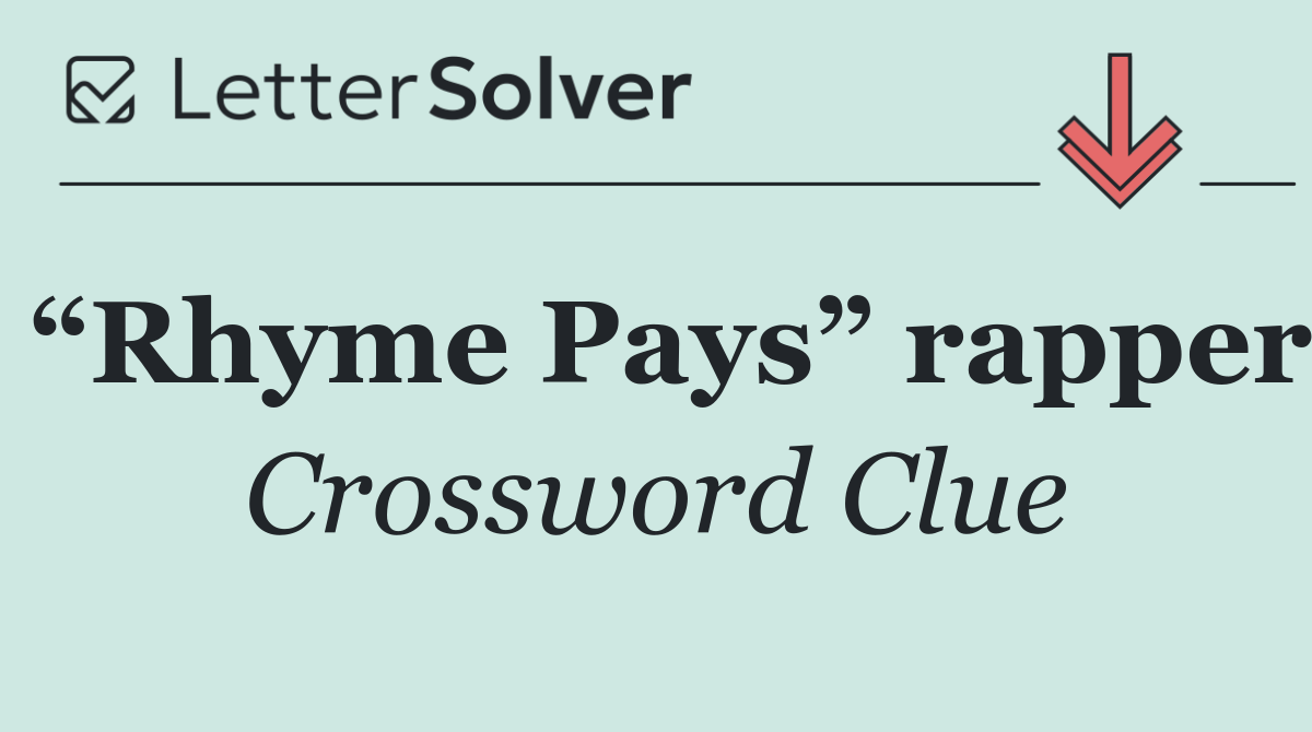 “Rhyme Pays” rapper