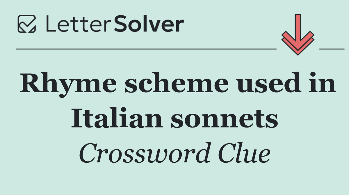 Rhyme scheme used in Italian sonnets