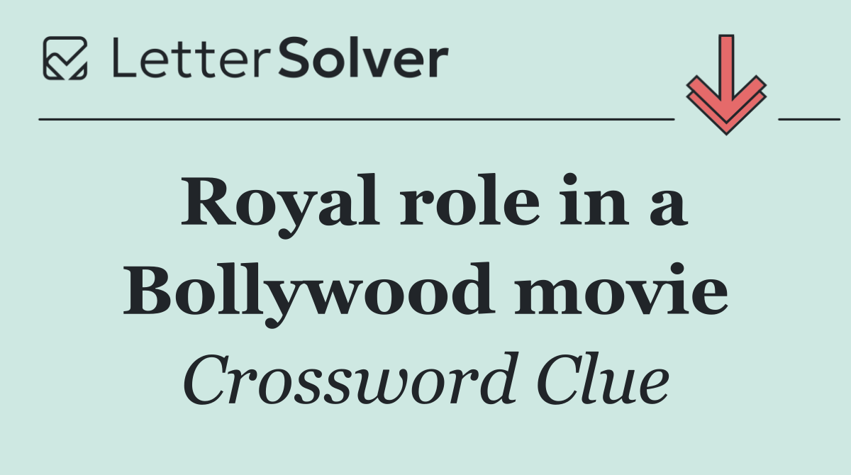 Royal role in a Bollywood movie