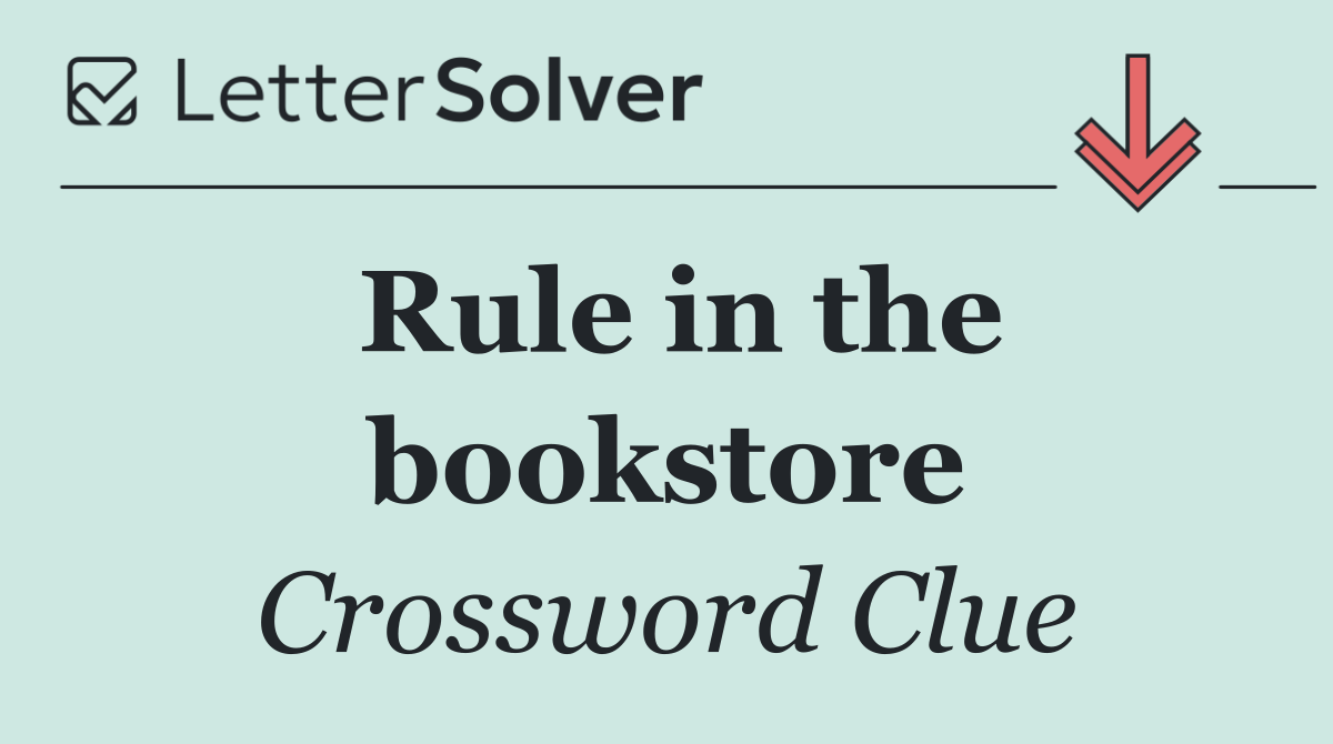 Rule in the bookstore