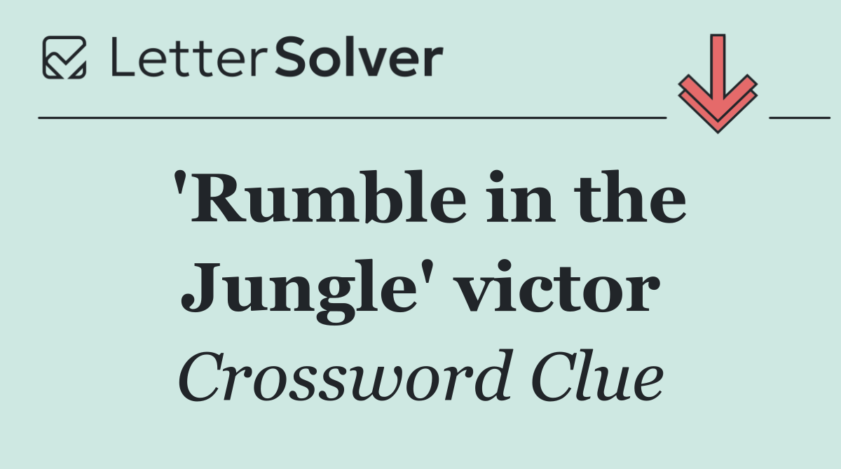 'Rumble in the Jungle' victor