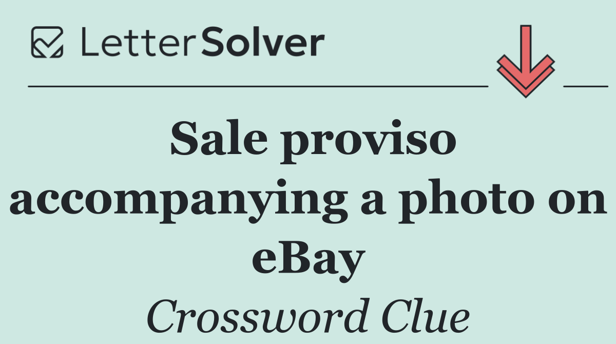Sale proviso accompanying a photo on eBay