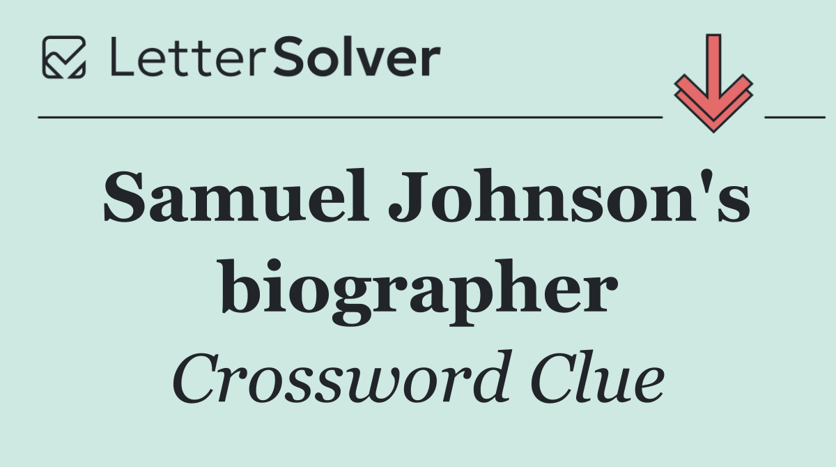 Samuel Johnson's biographer