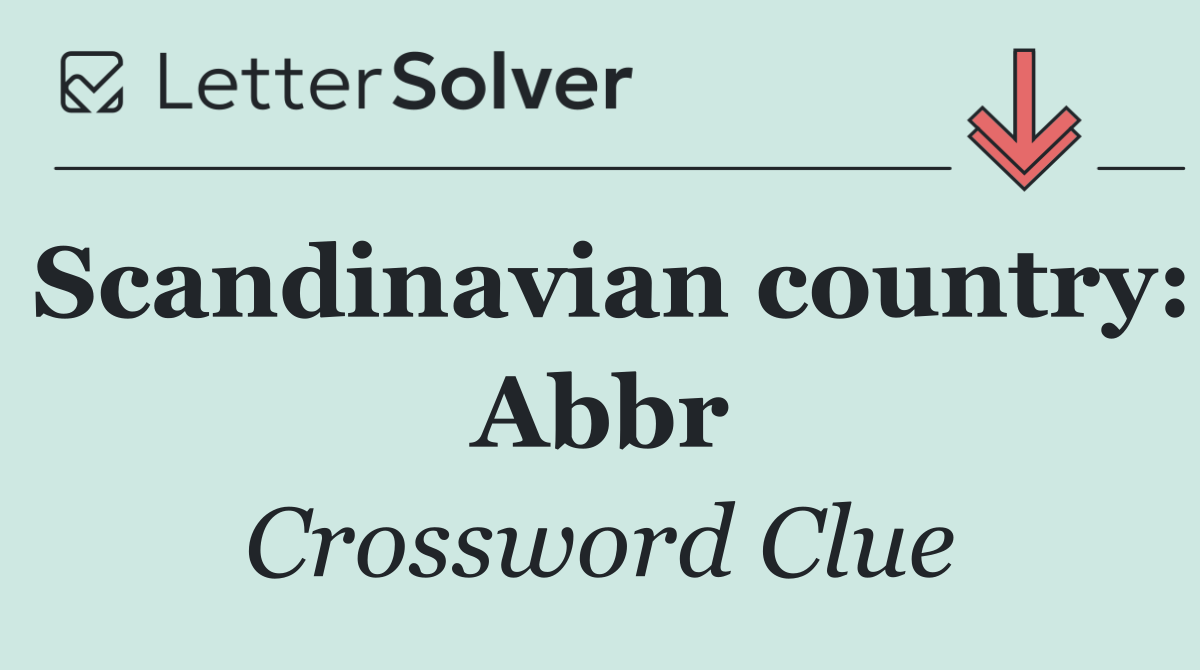 Scandinavian country: Abbr