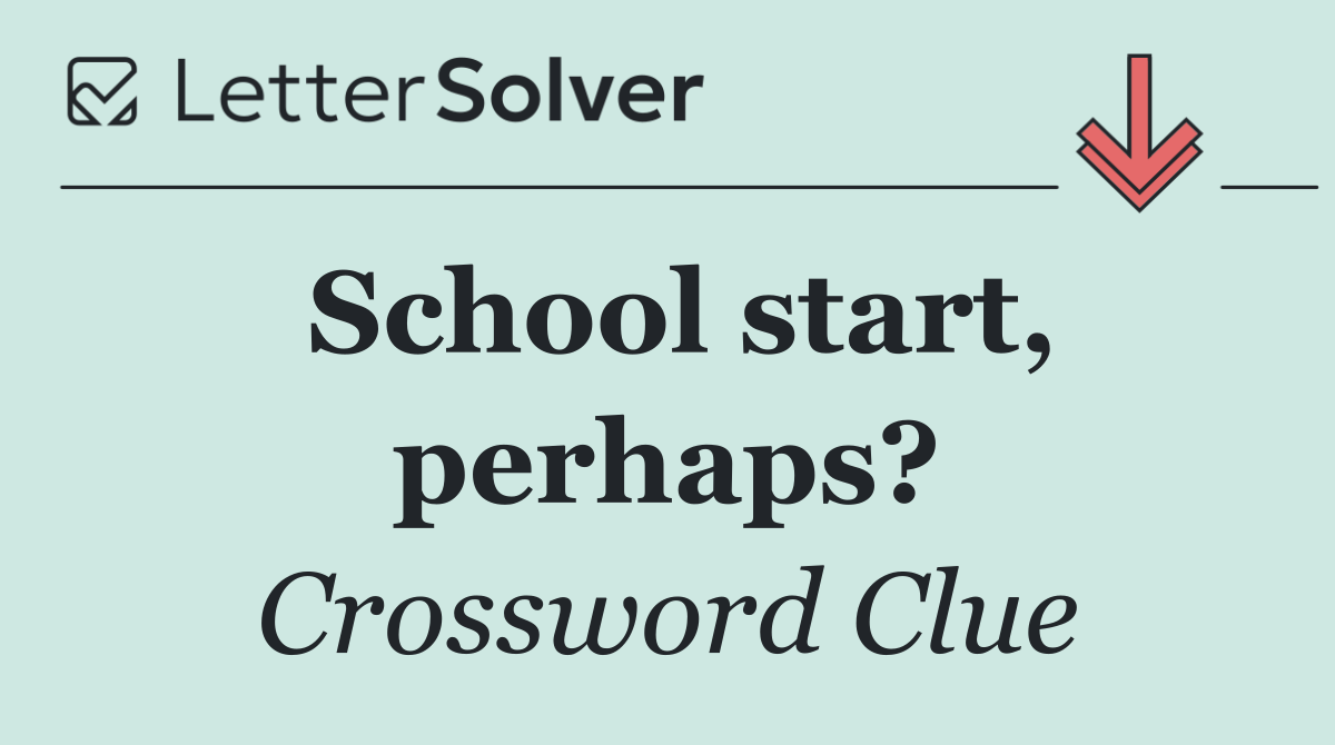 School start, perhaps?