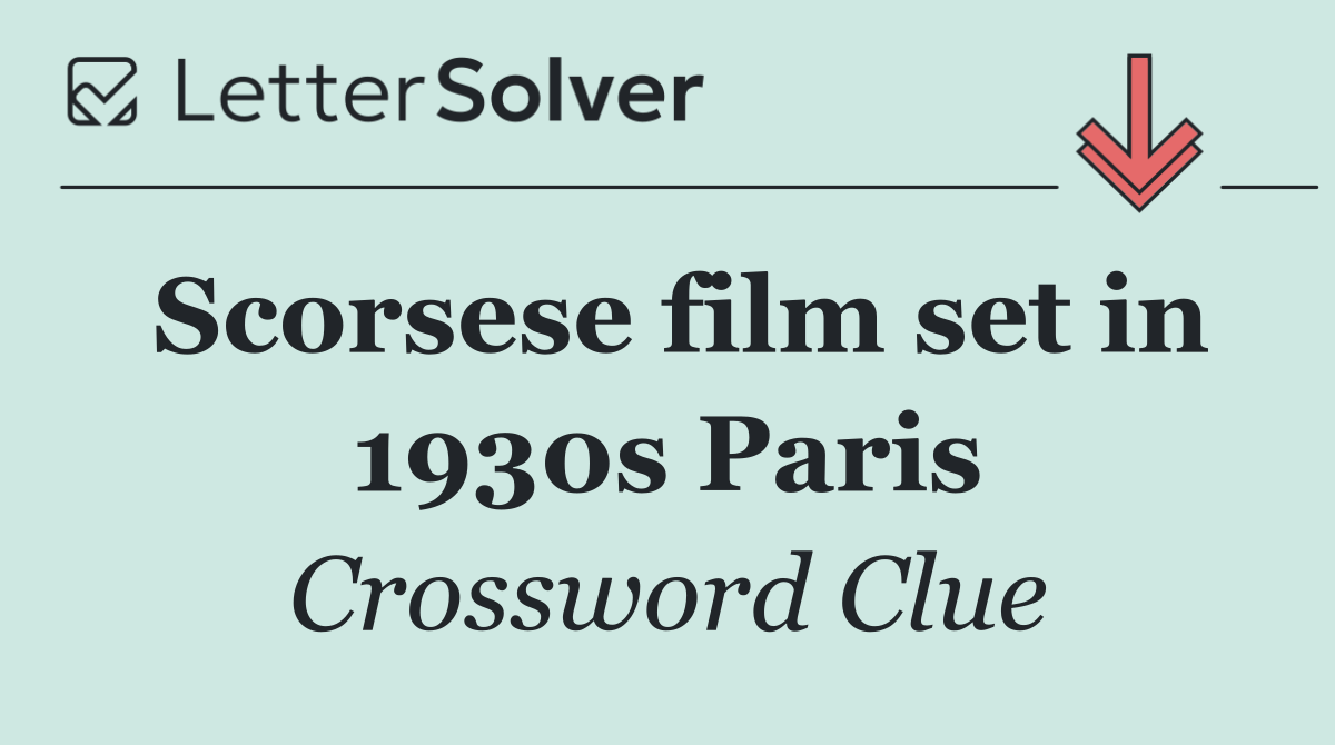 Scorsese film set in 1930s Paris