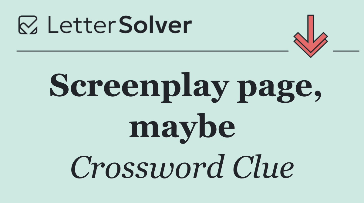 Screenplay page, maybe