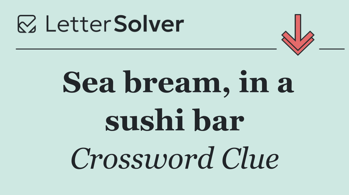 Sea bream, in a sushi bar