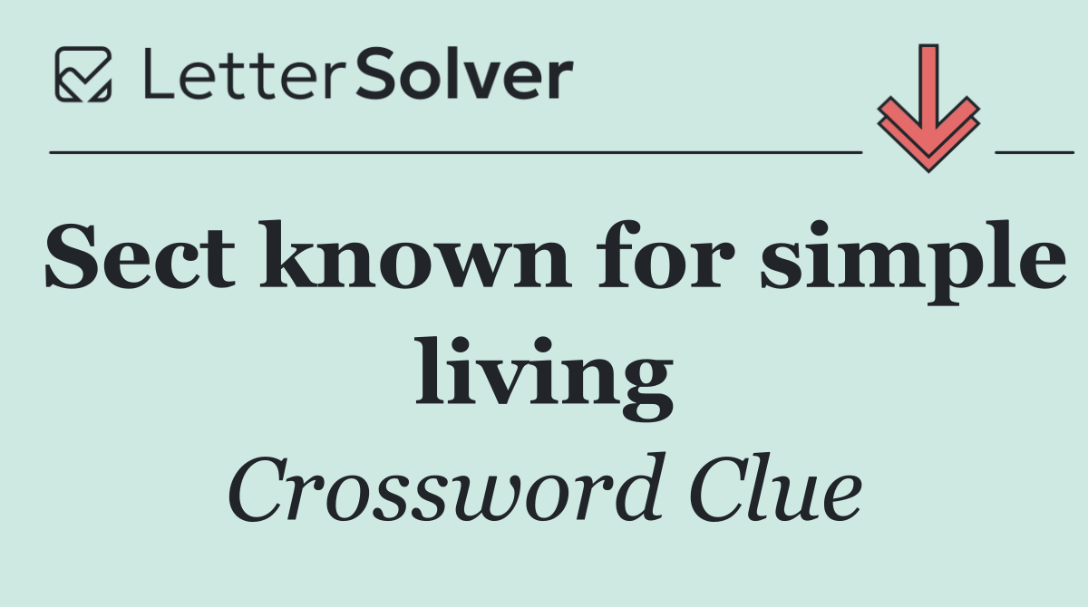 Sect known for simple living