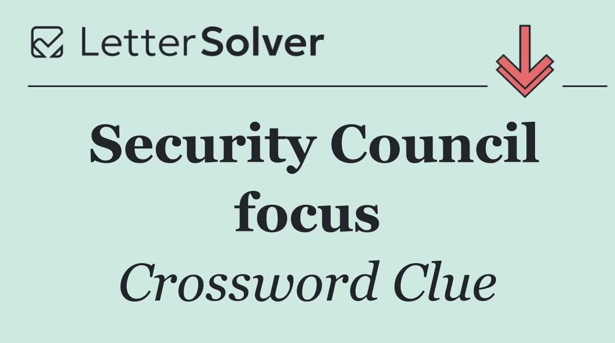 Security Council focus