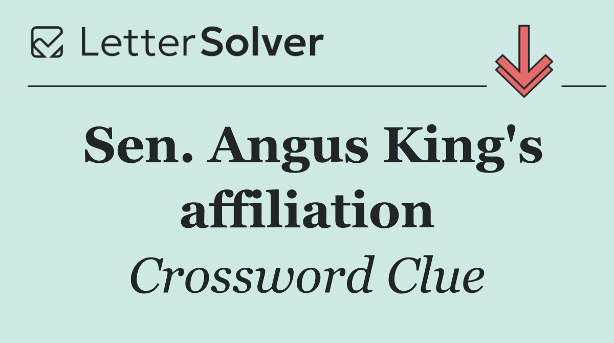 Sen. Angus King's affiliation