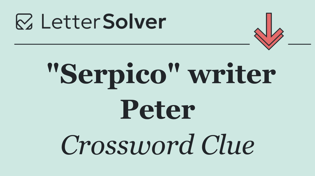 "Serpico" writer Peter