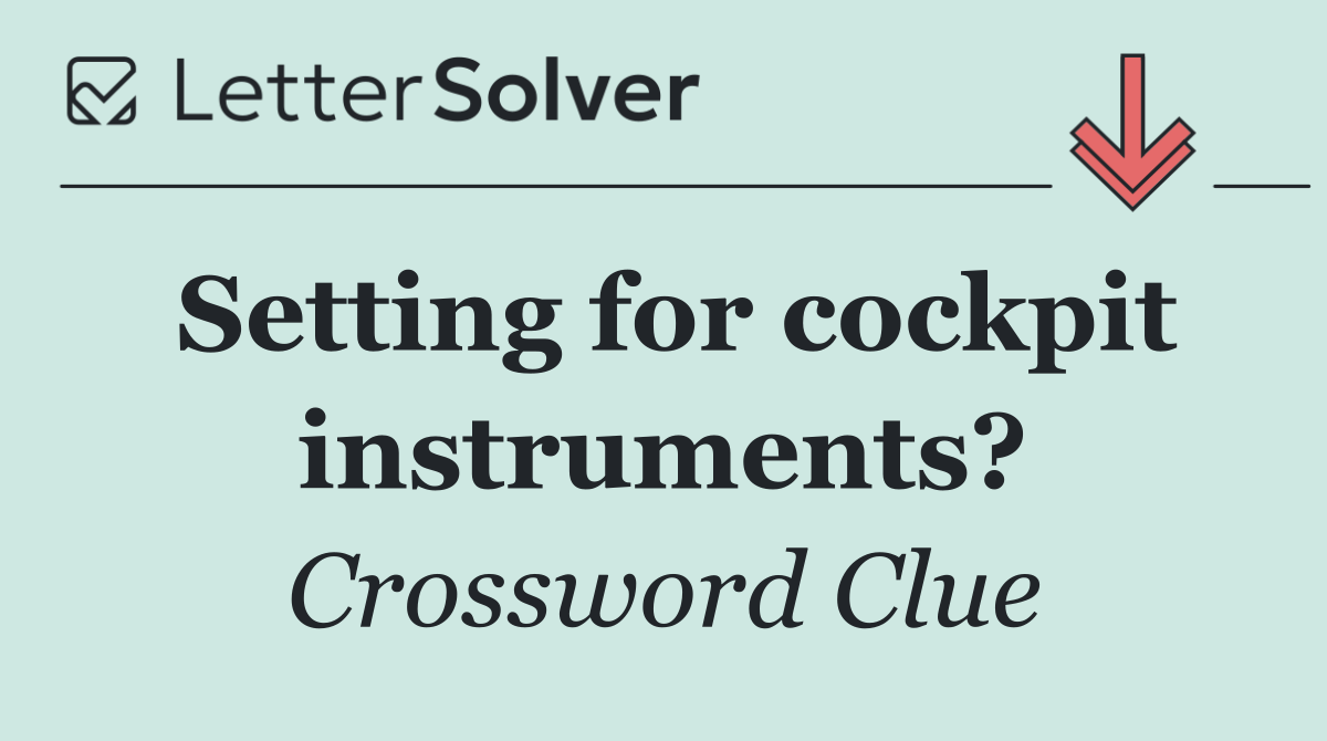 Setting for cockpit instruments?