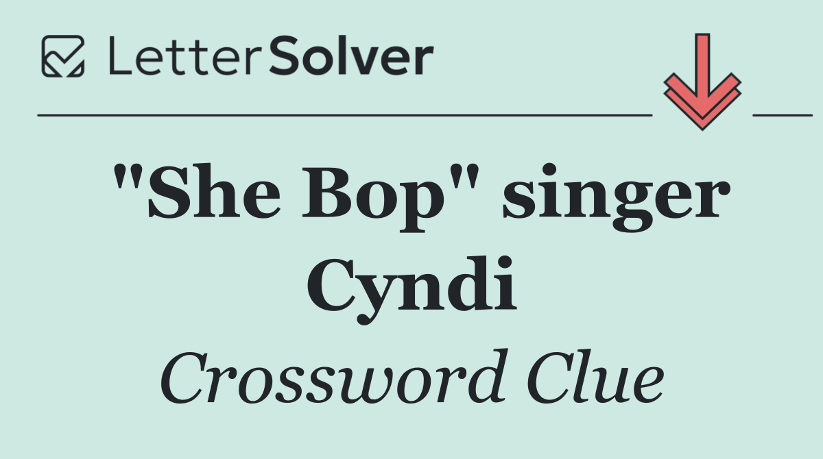 "She Bop" singer Cyndi