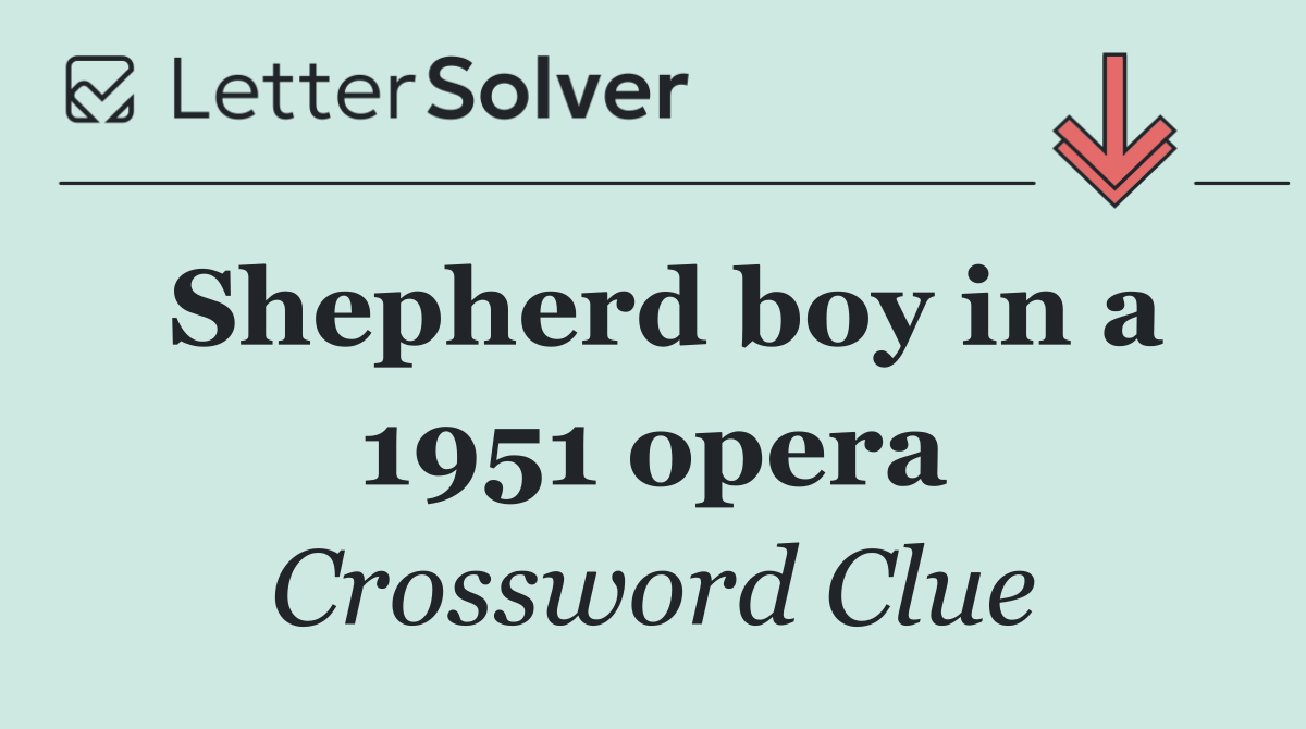 Shepherd boy in a 1951 opera