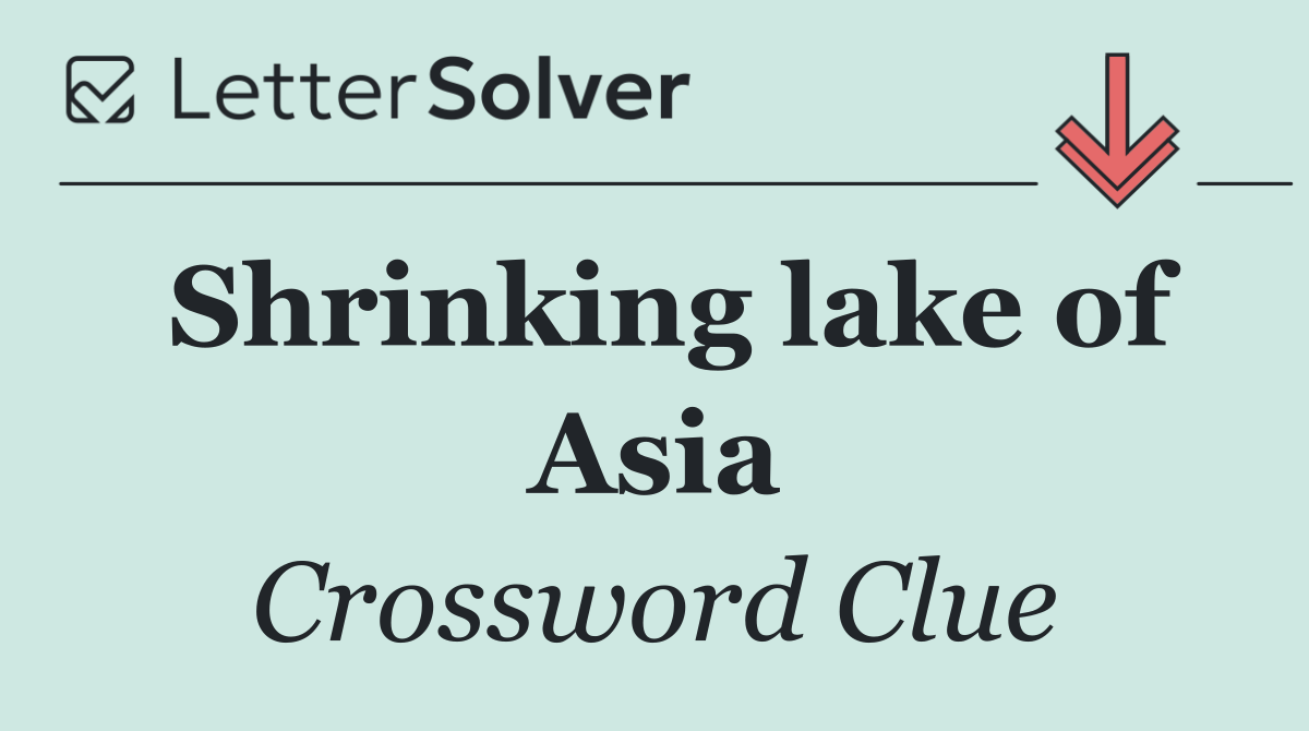 Shrinking lake of Asia