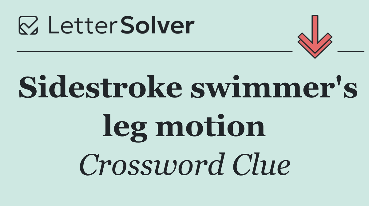 Sidestroke swimmer's leg motion