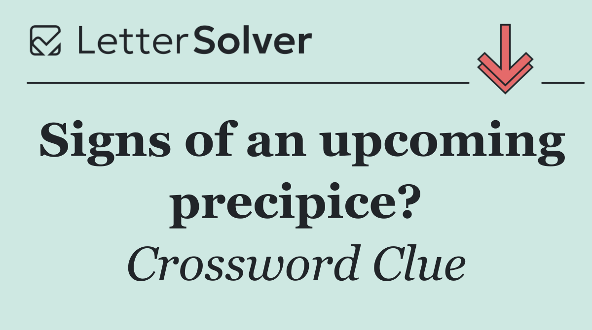 Signs of an upcoming precipice?