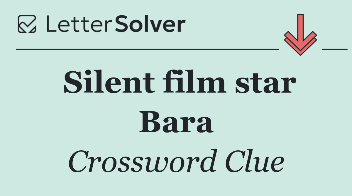 Silent film star Bara