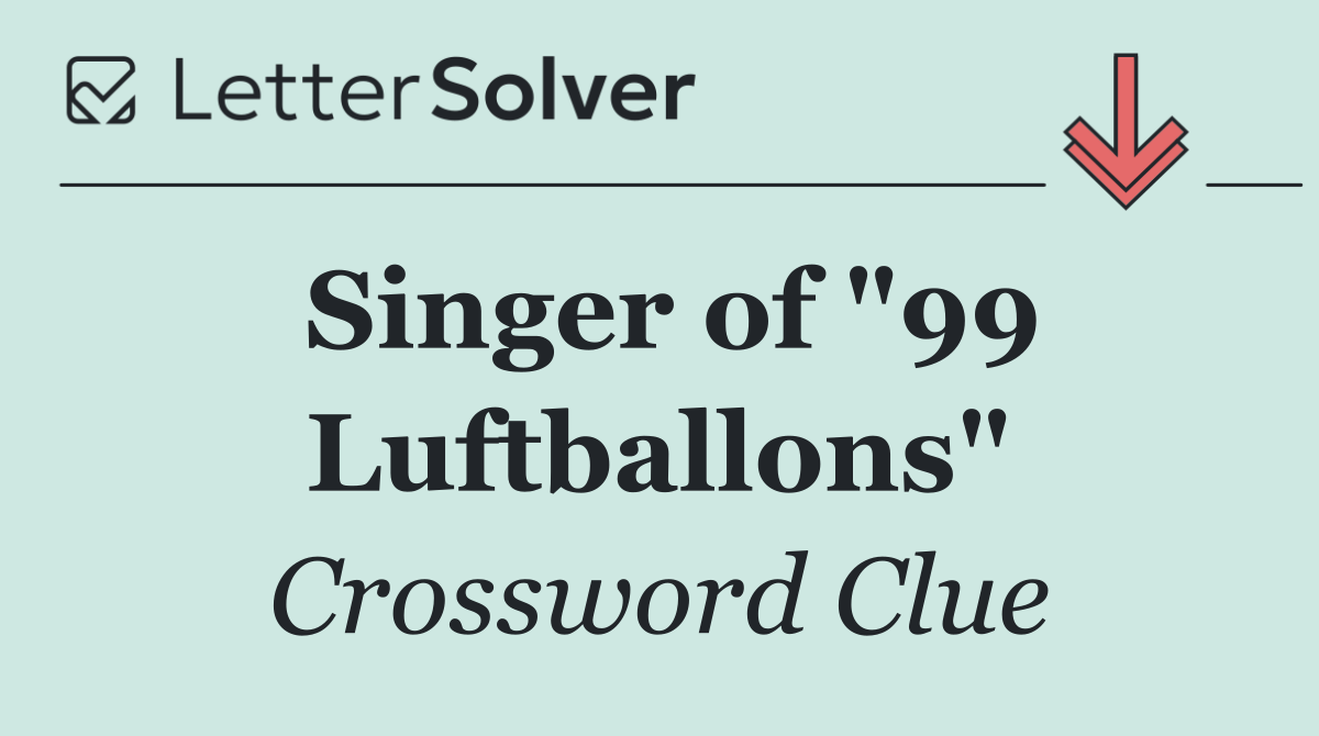 Singer of "99 Luftballons"