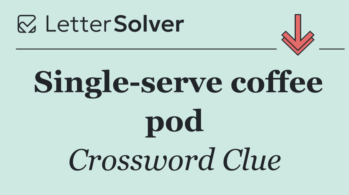 Single serve coffee pod