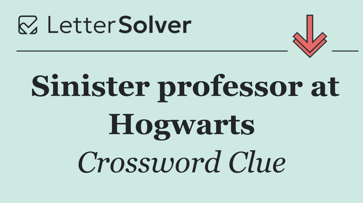 Sinister professor at Hogwarts