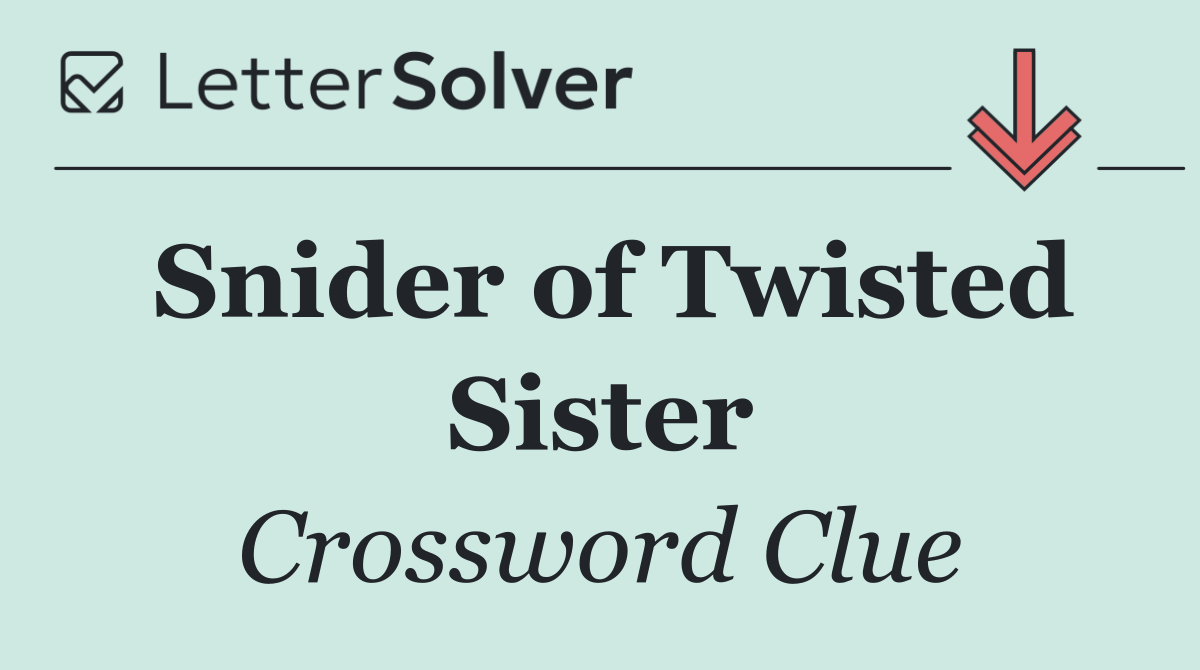 Snider of Twisted Sister