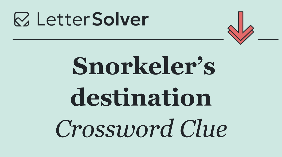 Snorkeler’s destination