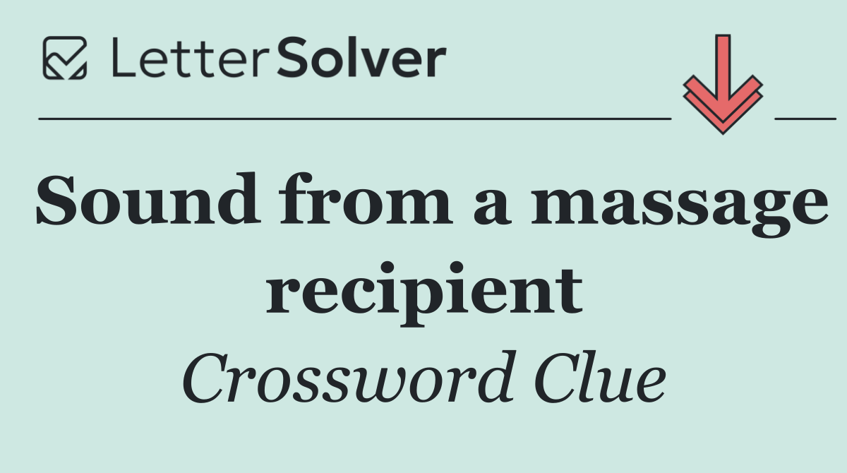 Sound from a massage recipient