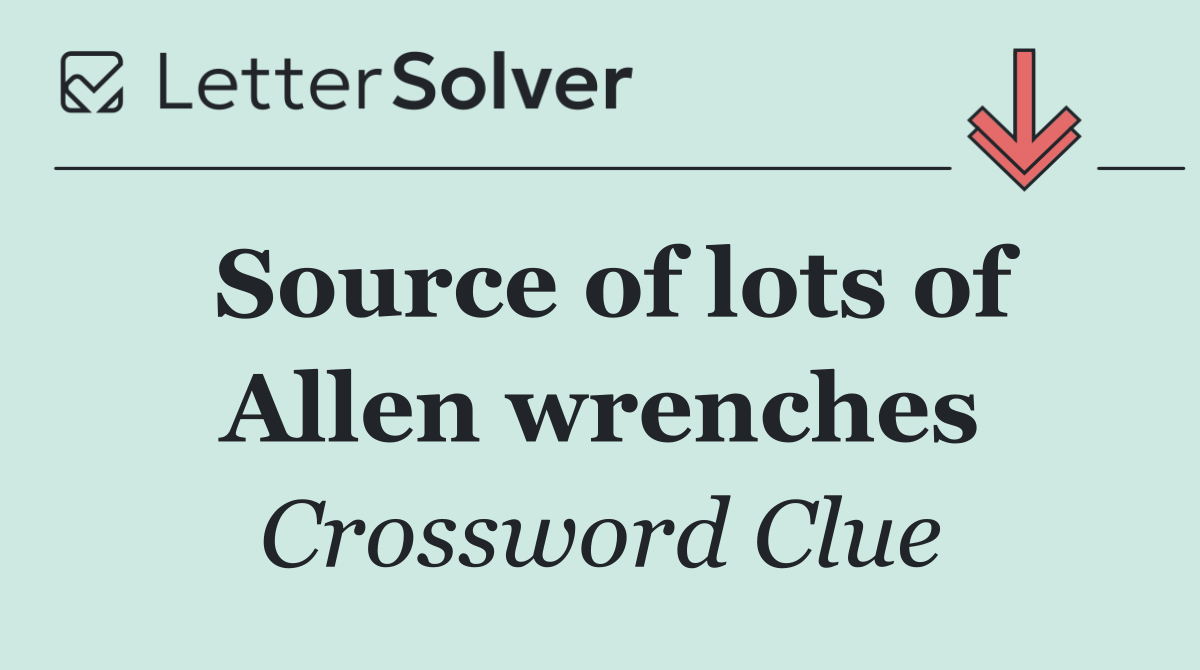 Source of lots of Allen wrenches