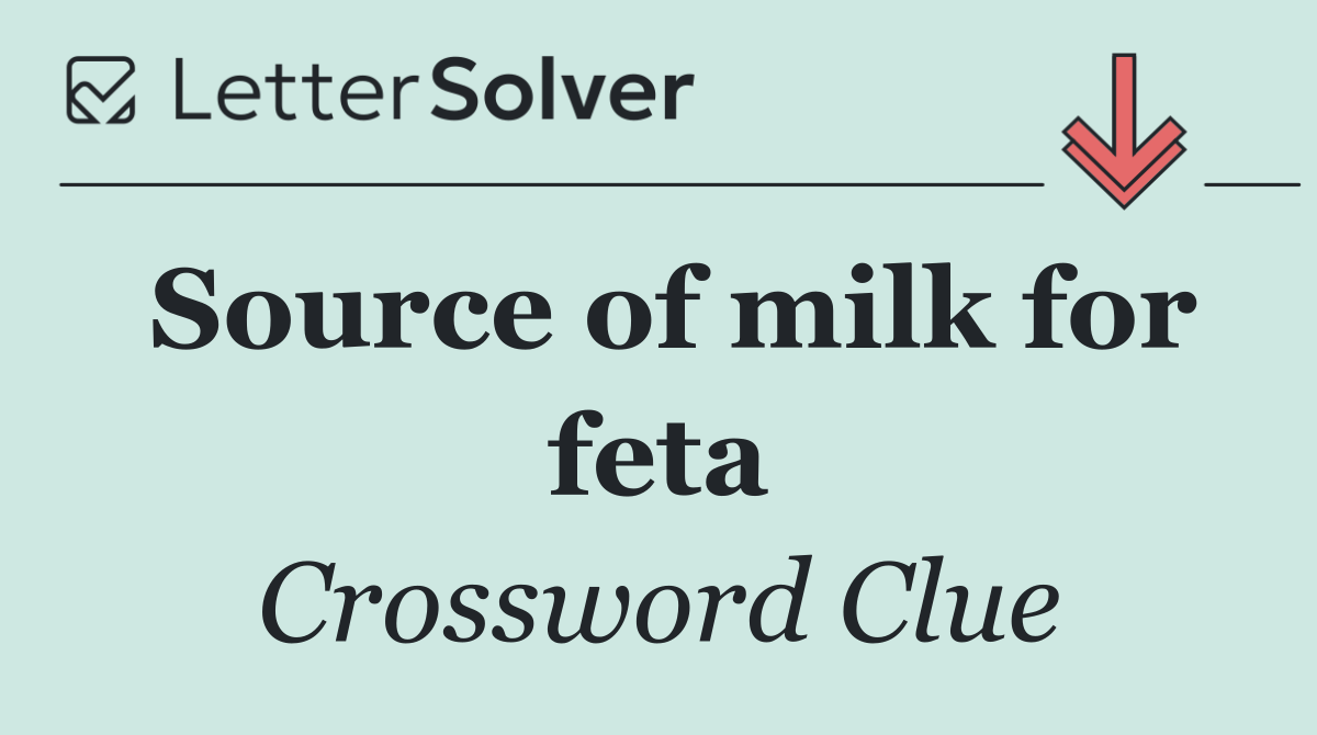 Source of milk for feta