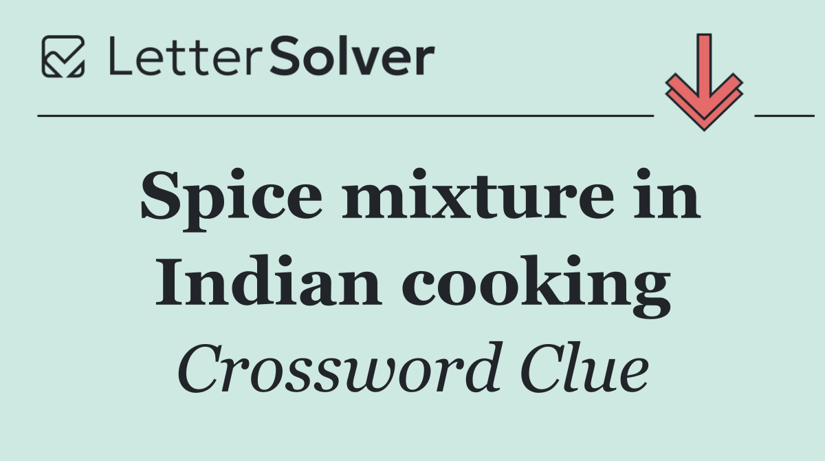 Spice mixture in Indian cooking