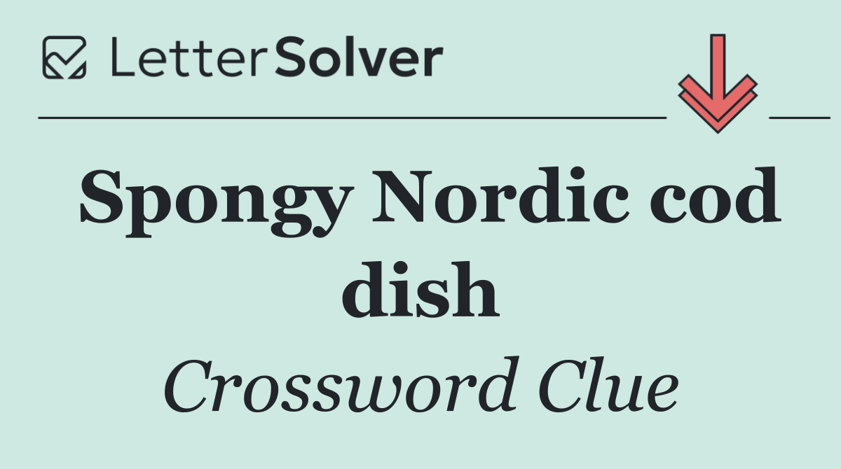 Spongy Nordic cod dish