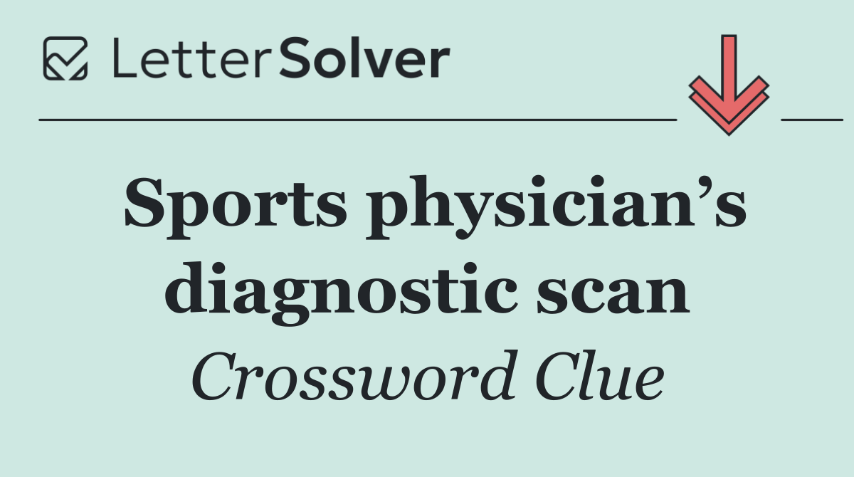 Sports physician’s diagnostic scan