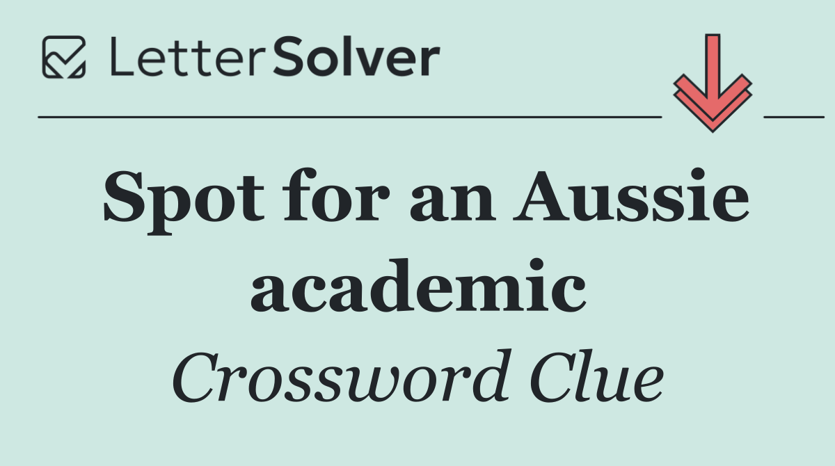 Spot for an Aussie academic