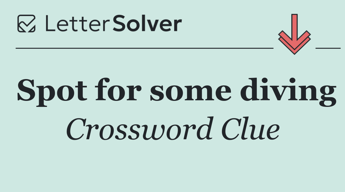 Spot for some diving